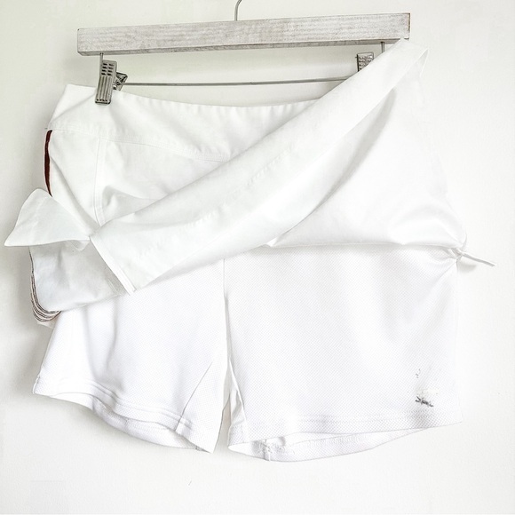 Adidas White Brown Stripe Golf Tennis Active Mini Skirt sz 10 - Picture 6 of 9